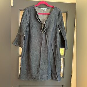 Draper James Denim Ruffle Tunic Dress Size 14